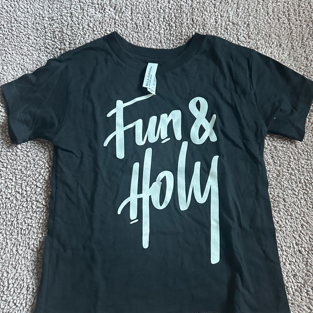 Bella Canvas Kids Black Tee - Fun & Holy Print